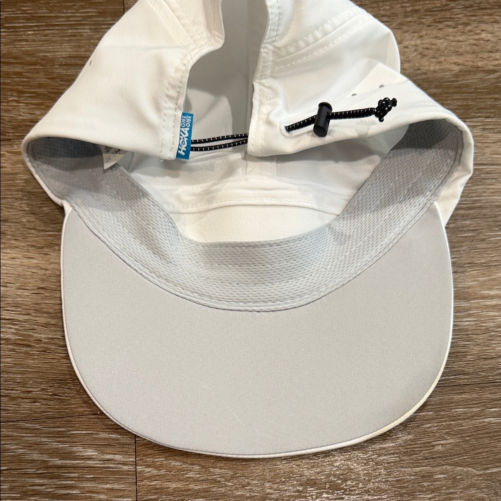 Hoka White and Black Logo Running Cap - Picture 2 of 3